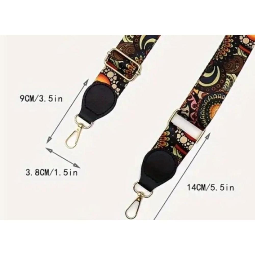 Geometric Pattern Adjustable Shoulder Strap In Yellow - Picture 7 of 10